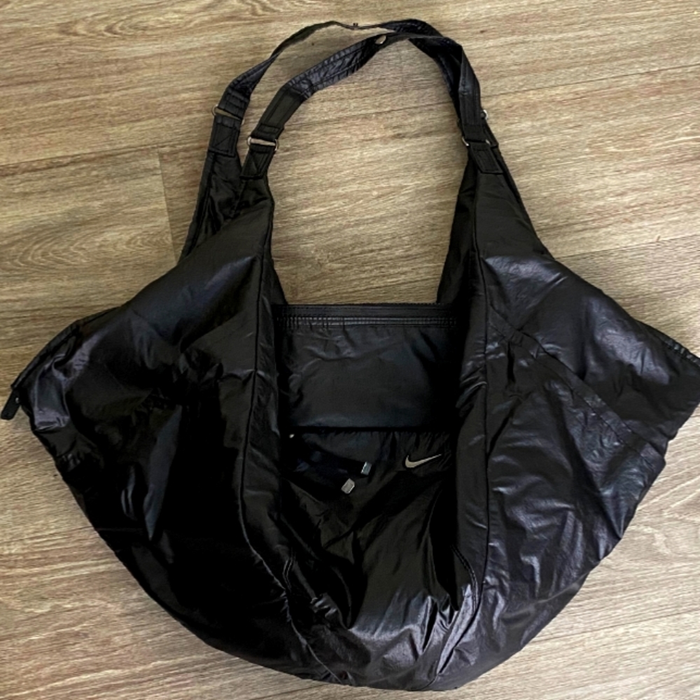 Nike Blue Black Zip Duffle Bag Gym School Training Sport Travel Fitness no label